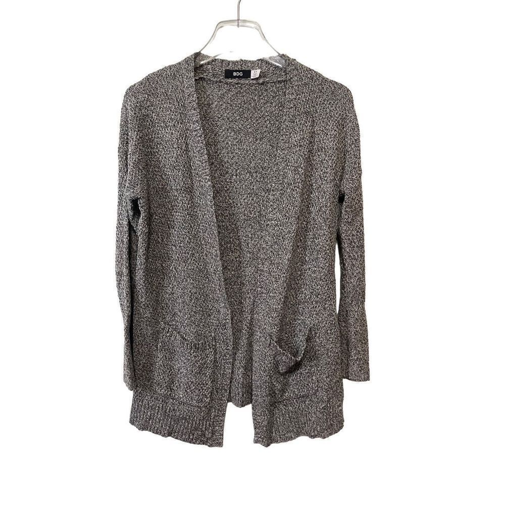 BDG Cardigan Sweater Gray White Knit Women’s size Small